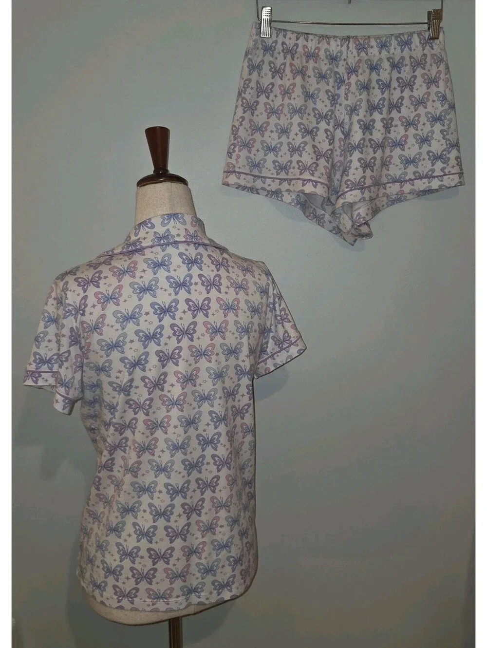 Roller Rabbit x Penny’s Flight XS Purple Pink Butterfly Polo Shorts Pajamas PJS
